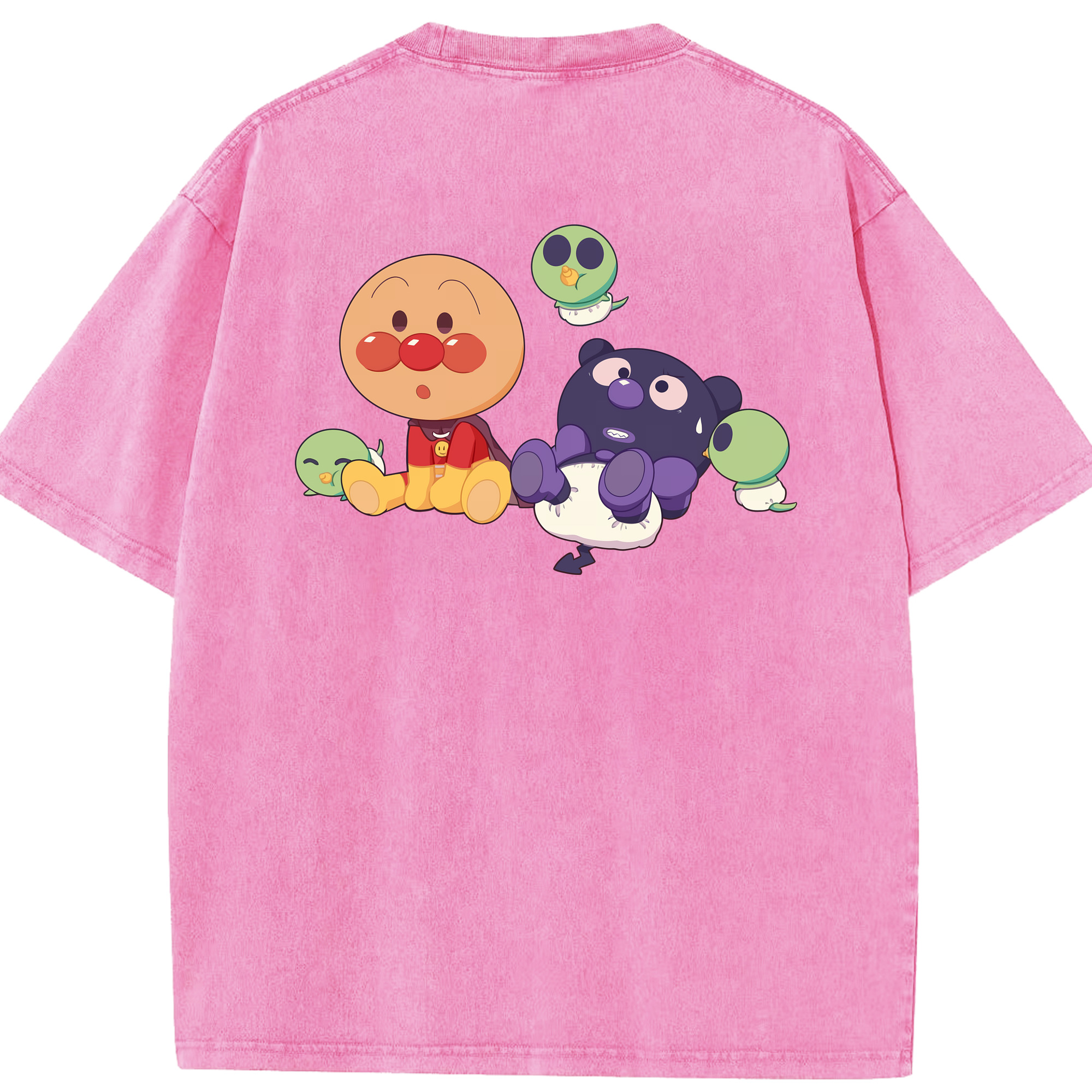 （画像用） アンパンマン Anpanman 綿100% ヴィンテージ風 半袖Tシャツ（背面プリント）